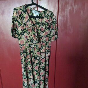 Vintage Floral Long Dress (CDC, Small)